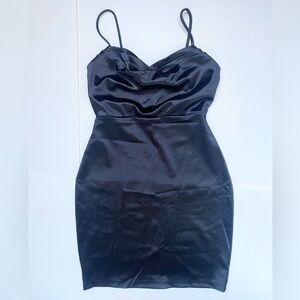 Elegant Black Satin Dress